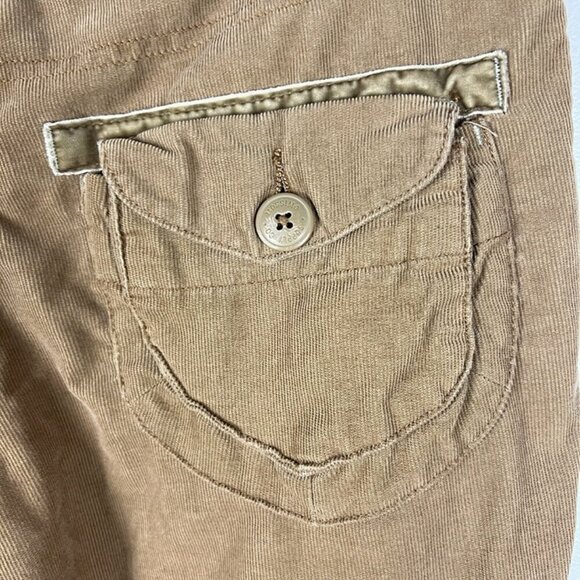 VTG Y2K Mossimo Supply Corduroy Cargo Pants Low Rise Tan Grunge 90s Baggy sz 9 - Picture 11 of 12